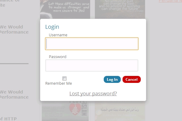 Popup login