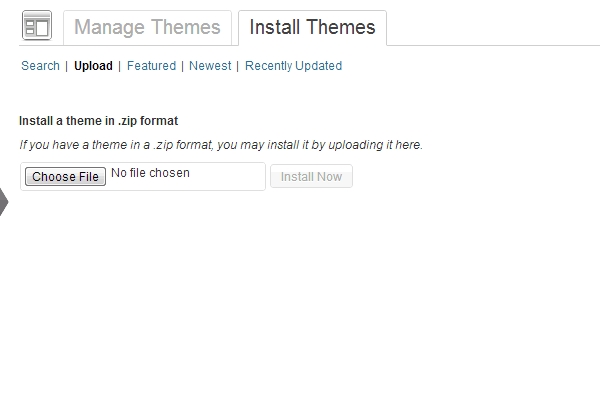 Upload Theme