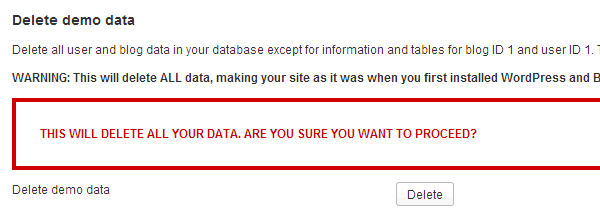 delete demo data