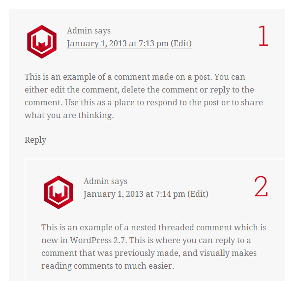 numbers in wordpress comments