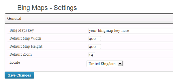 bing map key