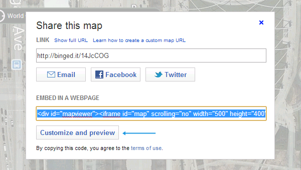 embed Bing Maps