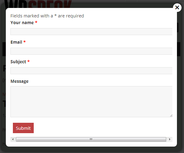 popup contact form