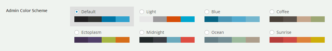 admin color scheme