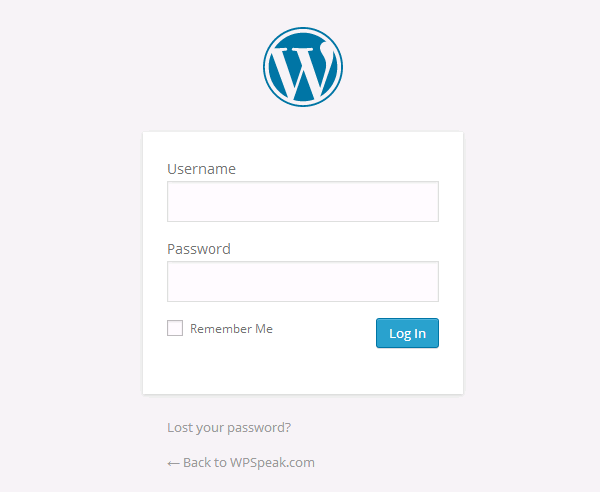 default login page