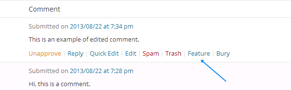 Feature comments