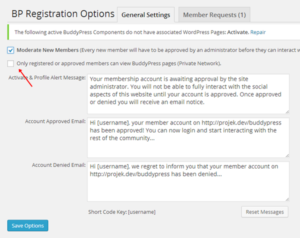 BP Registration Options