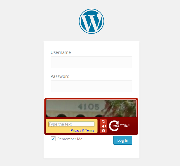 captcha login page